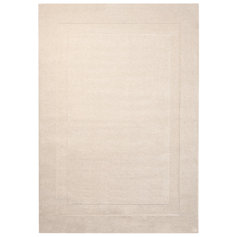 Tappeto in lana forma rettangolare, tuftato a mano 160 x 230 cm bianco sporco design elegante