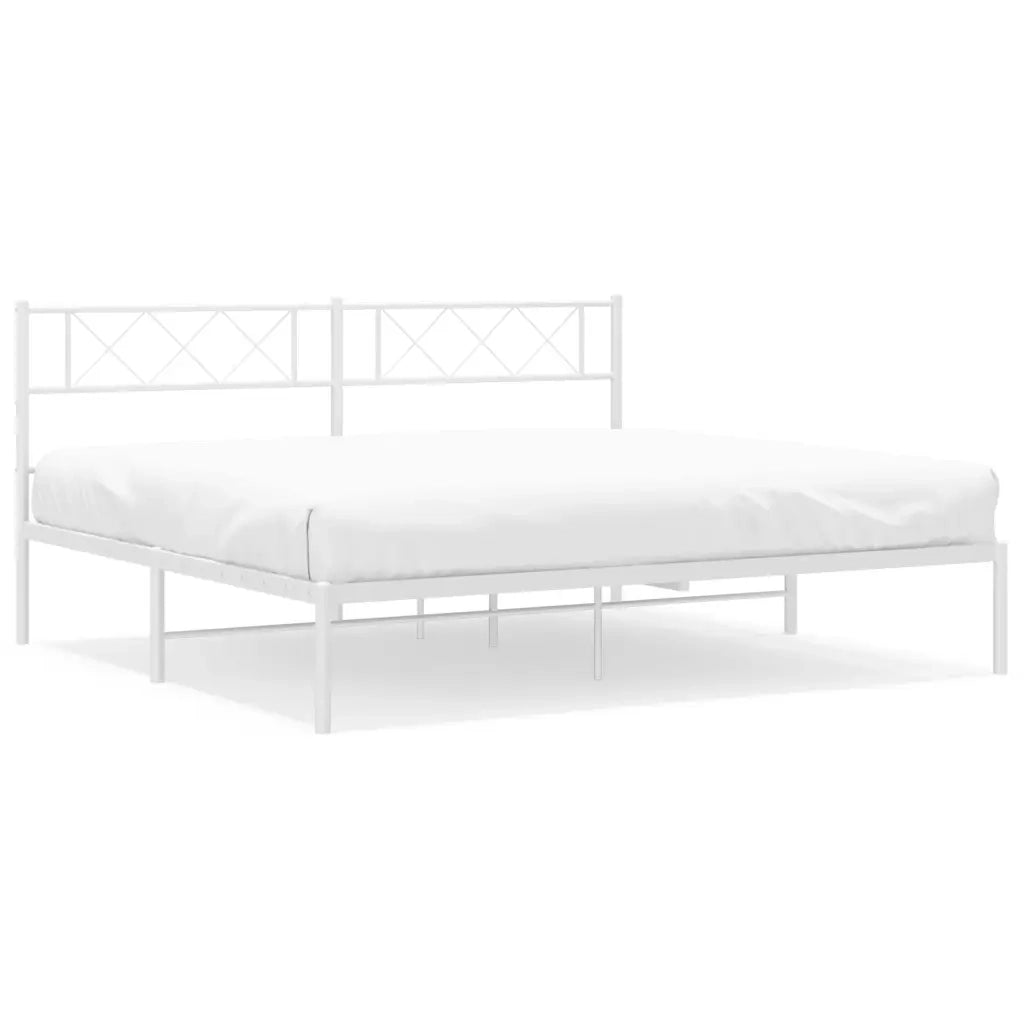 Giroletto con Testiera Metallo Bianco 180x200 cmcod mxl 130491