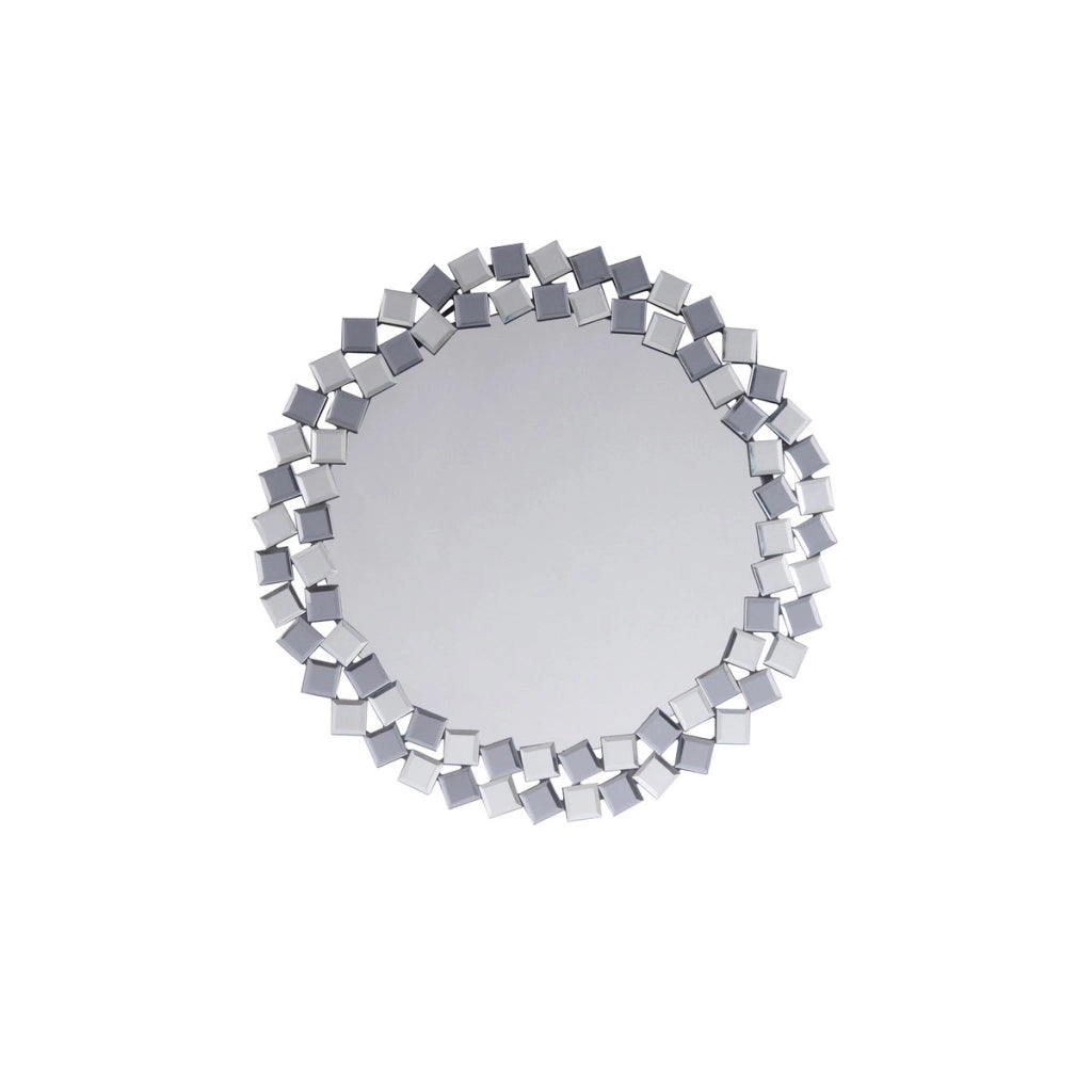 Specchio da parete rotondo Mosaic in argento e grigio