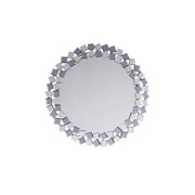 Specchio da parete rotondo Mosaic in argento e grigio