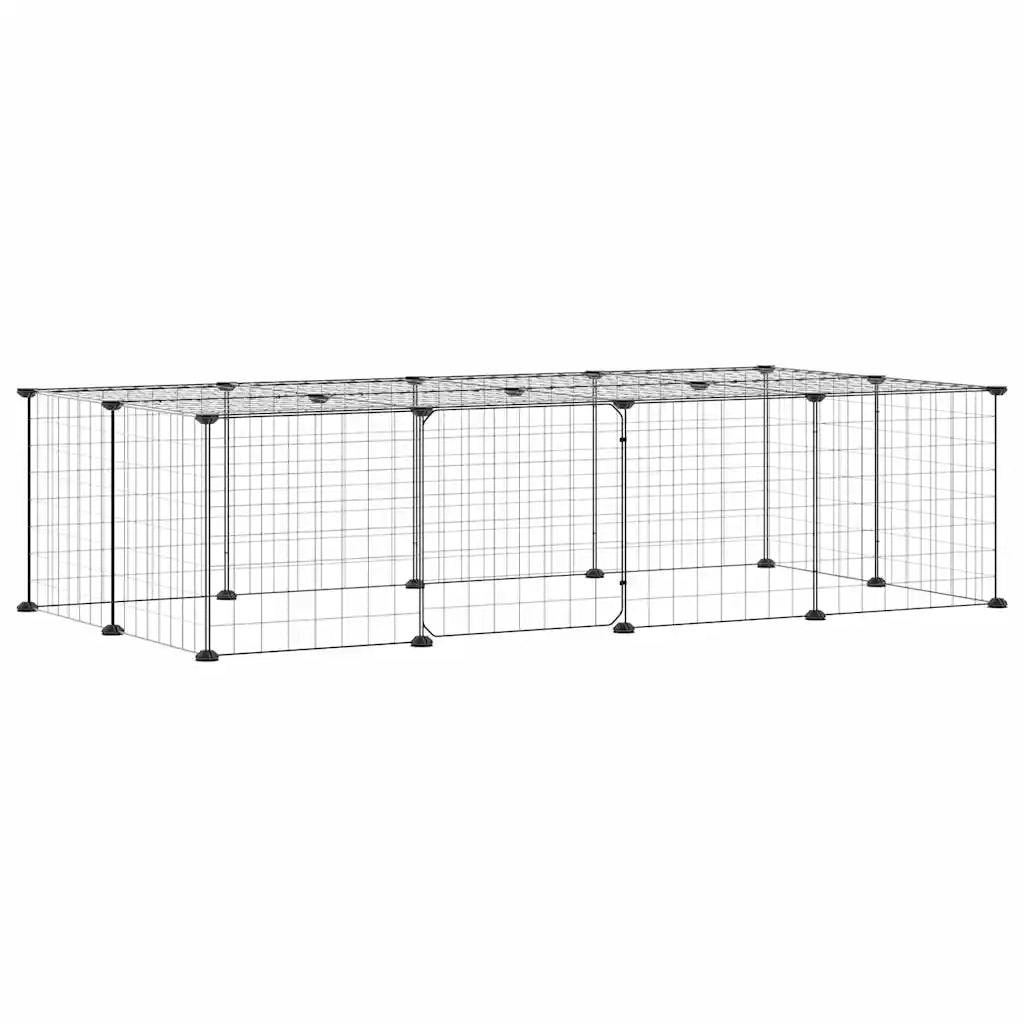 Gabbia per Animali 20 Pannelli con Porta Nera 35x35 cm Acciaio 3114055