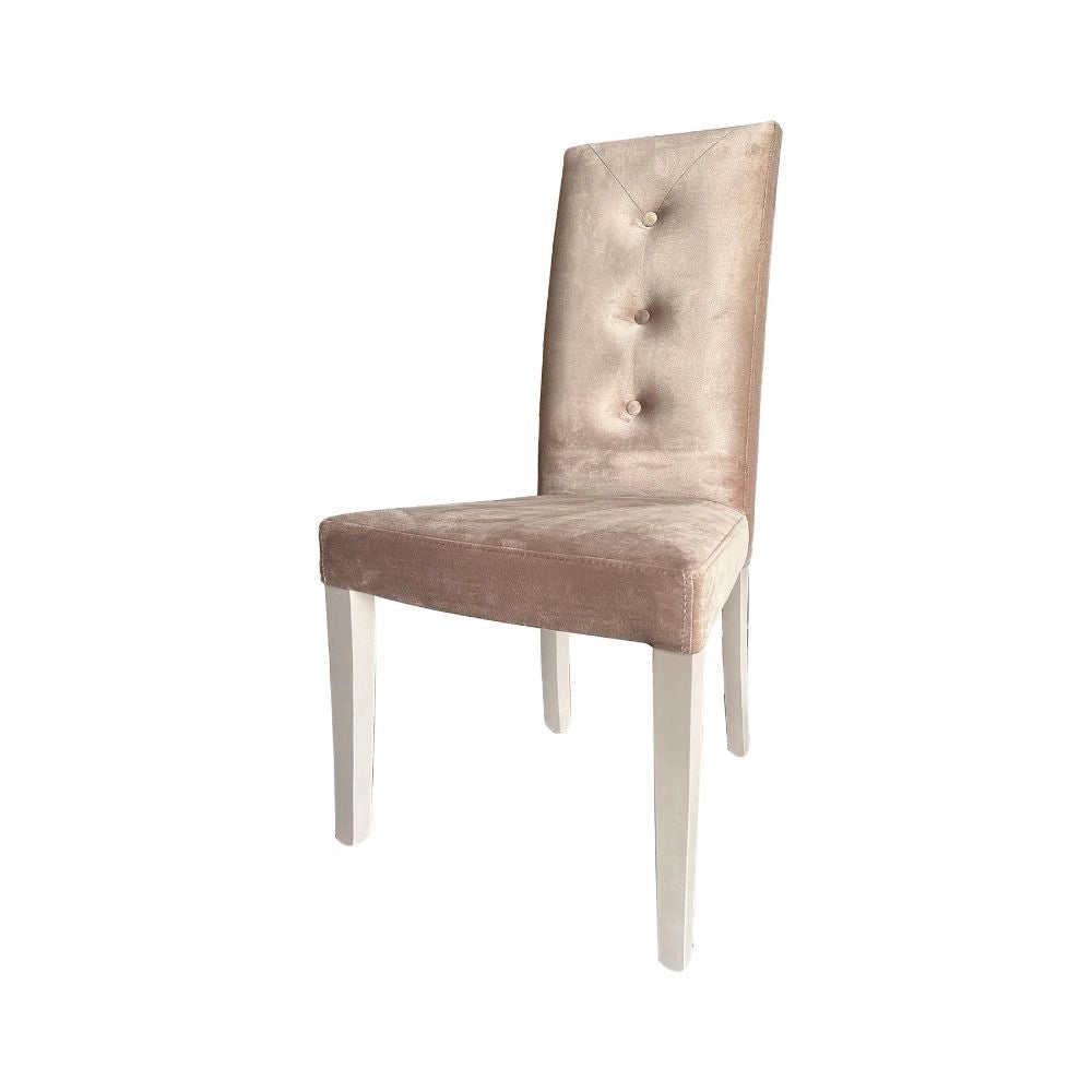 Set 2 Sedia Montecarlo 3 bottoni velluto colore tortora