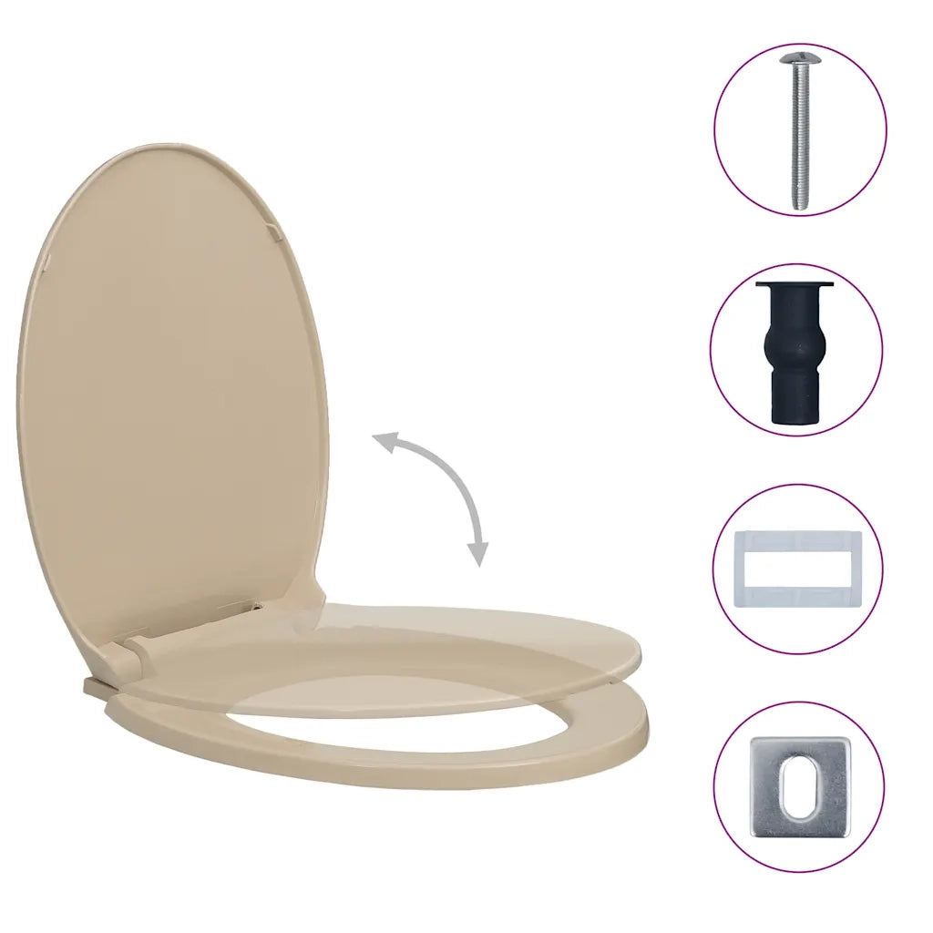 Copriwater Chiusura Ammortizzata e Sgancio Rapido Beige Ovale cod mxl 51164