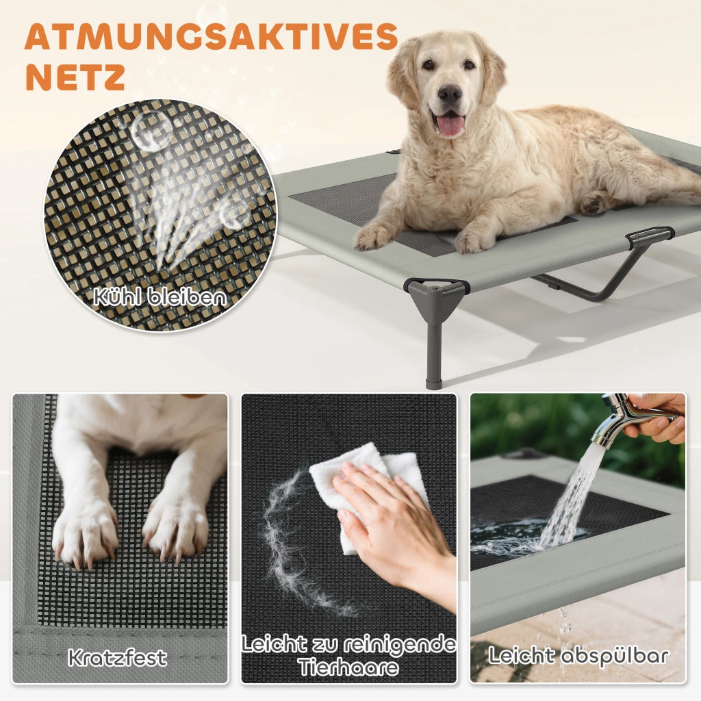 Cuccia per cani esterna con tetto ¨C zephmum ¨C 106x76x99 cm grigio chiaro