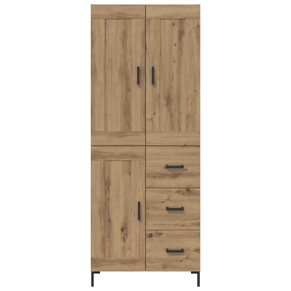 Credenza 2 pcs Rovere artigianale Legno multistrato 3415927