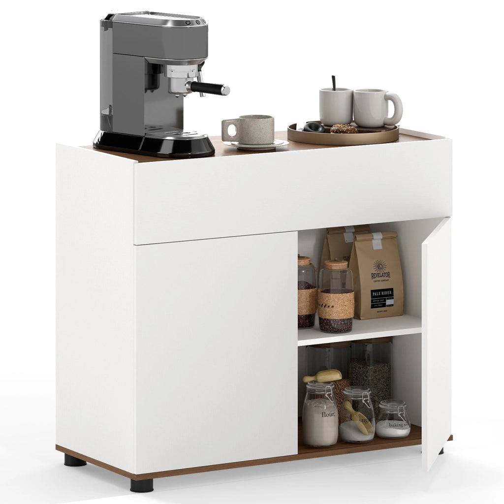 Credenza buffet con armadietto in stile fattoria con 1 cassetto e 2 ante-Armadio da Cucina Credenza buffet con armadietto indipendente per cucina