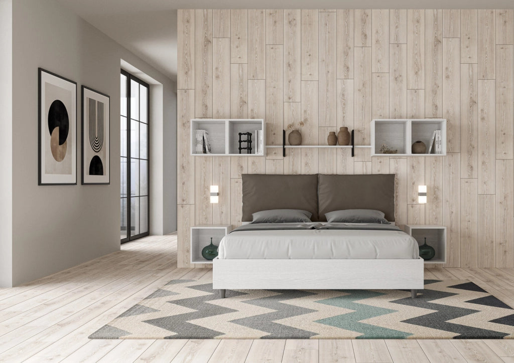 Letto Matrimoniale 160x190 cm Senza Rete Antea Egos Cappuccino