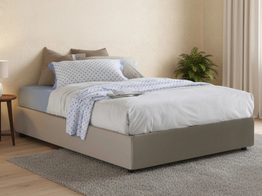 Letto Matrimoniale Abul, Letto Matrimoniale Contenitore Made in Italy, Grigio