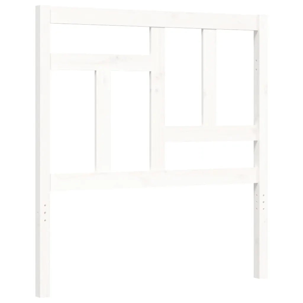 Giroletto con Testiera-Struttura Letto con testiera Bianco Single in Legno Massello 588154