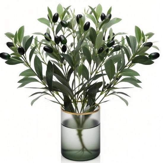 Decorative Kunstplant con 2 Frutti di Schiuma per Ramo, 30 cm, Naturale, 10 Pezzi, Ramo Flessibile per Vaso, Decorazione per Matrimonio, Salotto, Appartamento