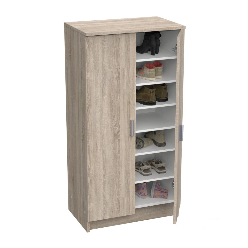 Mobile Portascarpe Abram, Scarpiera 6 Ripiani, 35.3x54.6x108.4h cm Marrone Rovere