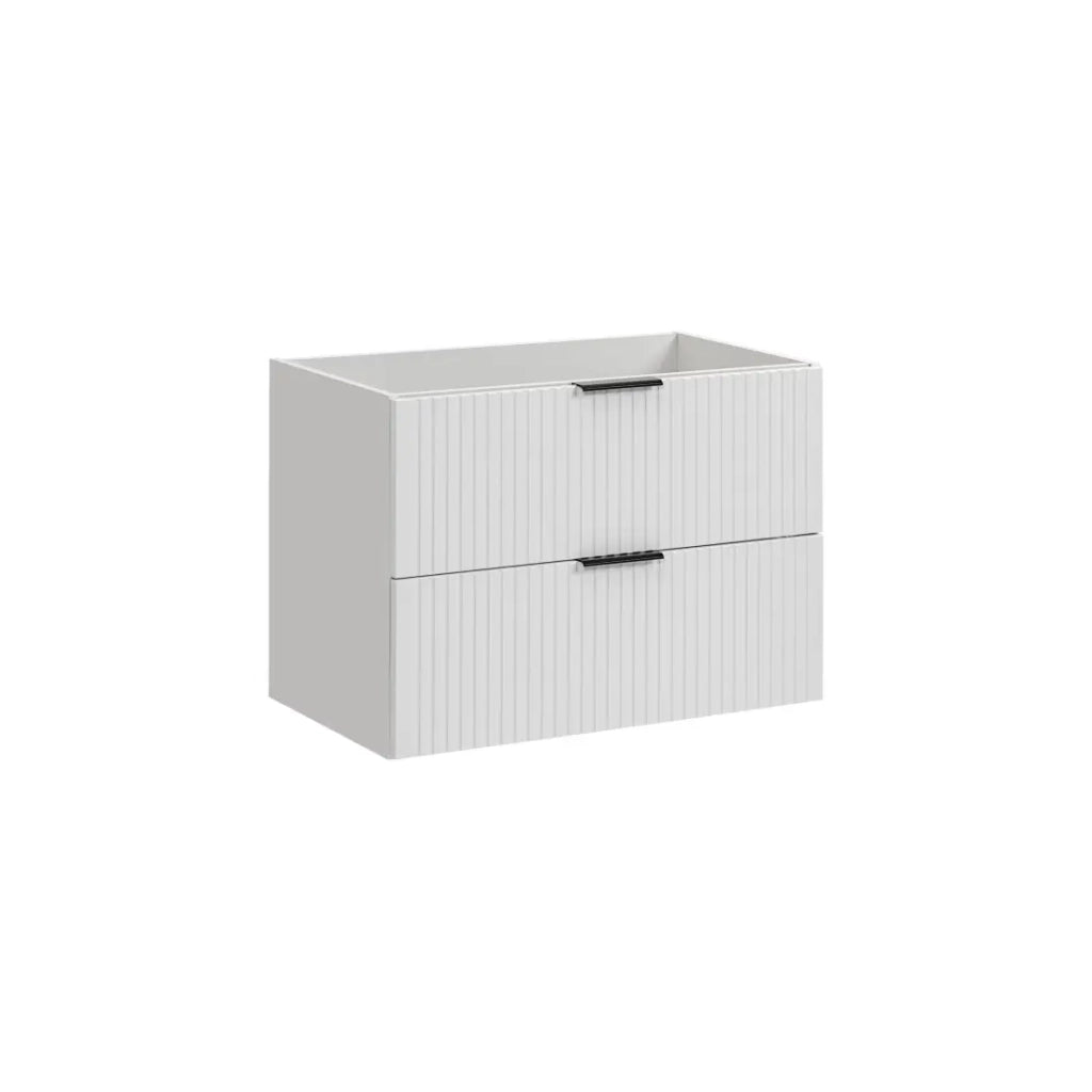 Mobile sottolavabo NOXERA – 80 cm – 2 cassetti – Colore bianco opaco – Da appendere