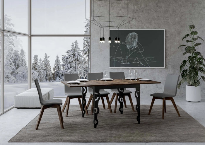 Tavolo Allungabile 90-180x90x80/78 cm Karamay Libra Noce