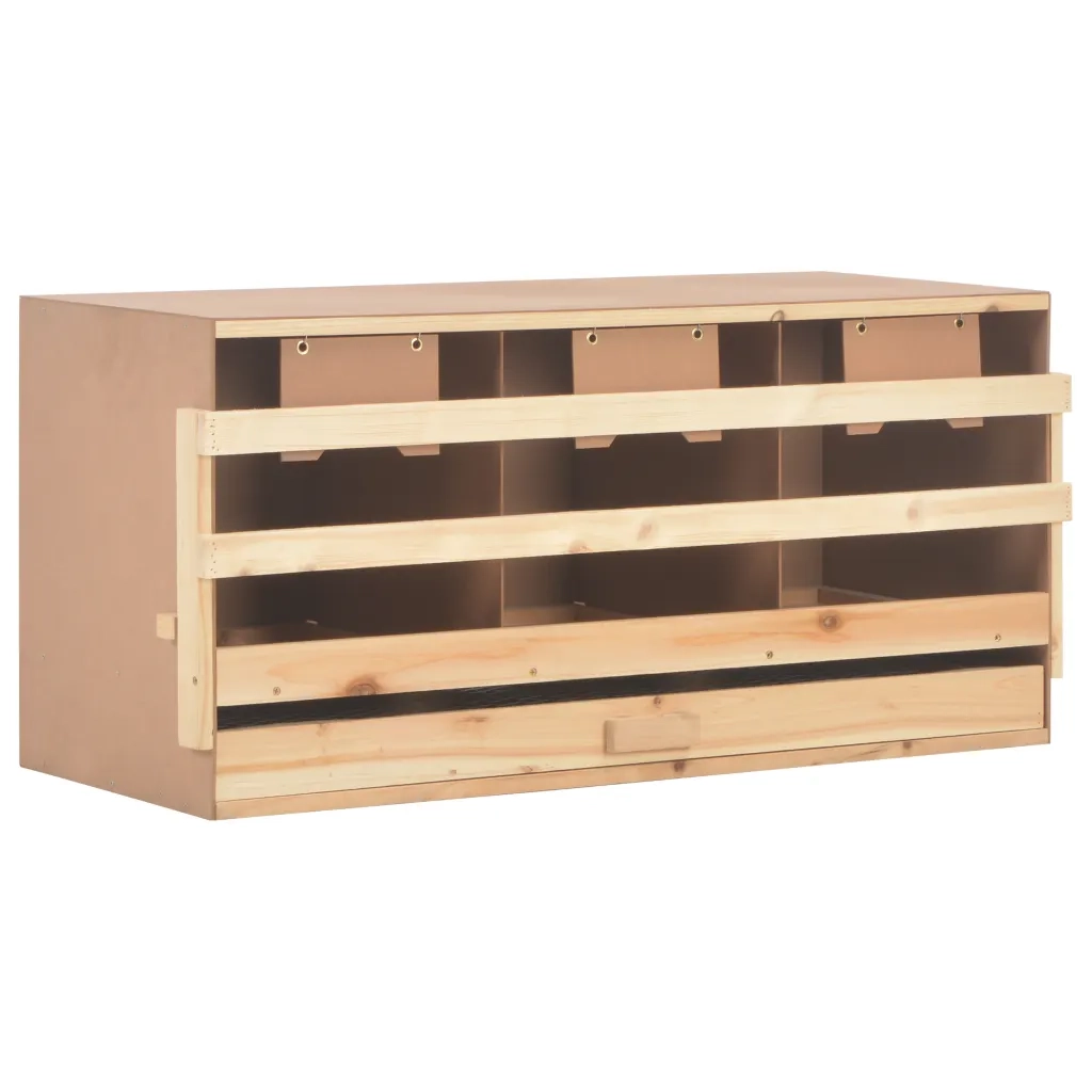Casetta Cova per Galline 3 Scomparti 96x40x45 cm Legno di Pino 170656