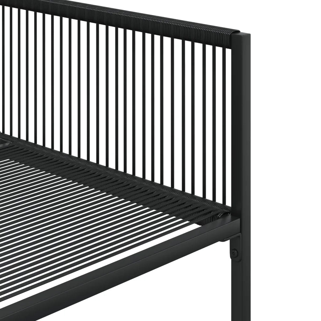 Set da Pranzo da Giardino 5 pz Nero in Polyrattan