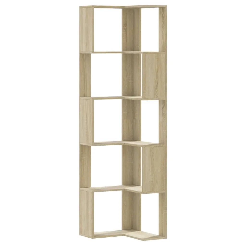 Libreria Angolare 5Ripiani Rovere Sonoma 50x50x179 cm Legno