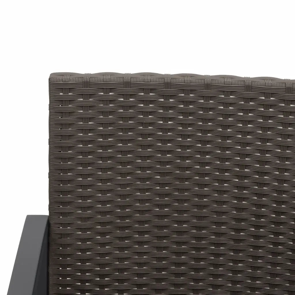 Panca da Giardino a 2 Posti con Cuscini in Rattan PP Marrone 360210
