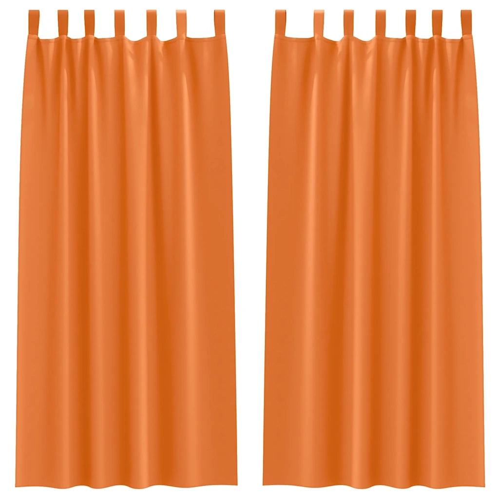 vidaXL Tende con tende 2 pcs Arancione Vivo Poliestere