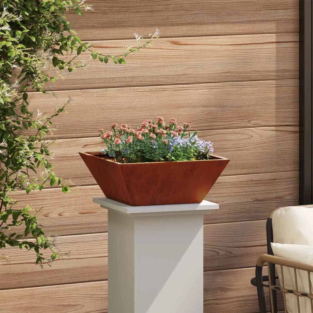 Fioriere | Cassetta per fiori | Vaso da giardino Ruggine 40 x 40 x 15 cm