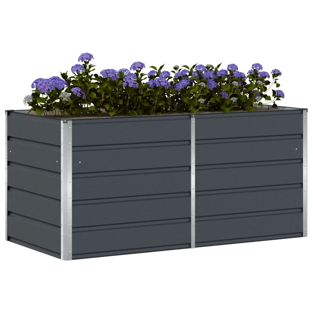 Fioriera-Vaso-Contenitore per Piante Antracite 160 x 80 x 75 cm Acciaio