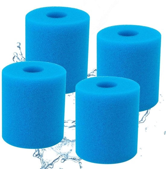 Filtro per piscine e vasche idromassaggio - Herbruikbaar - 4 pezzi - Tipo H - Assorbente olii - Ideale per piscine e vasche idromassaggio - 3,5 pollici