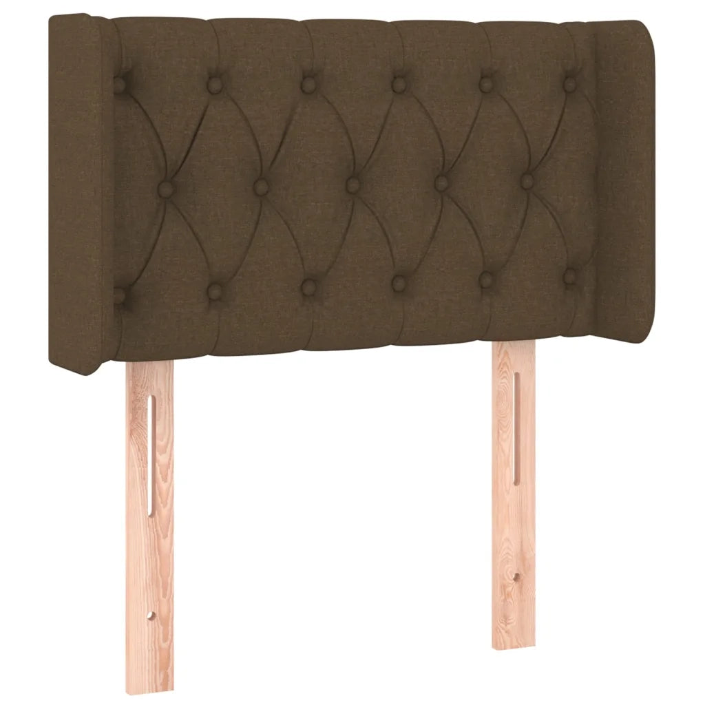 Testiera | Testata ad Orecchio Marrone Scuro 83x16x78/88 cm in Tessuto