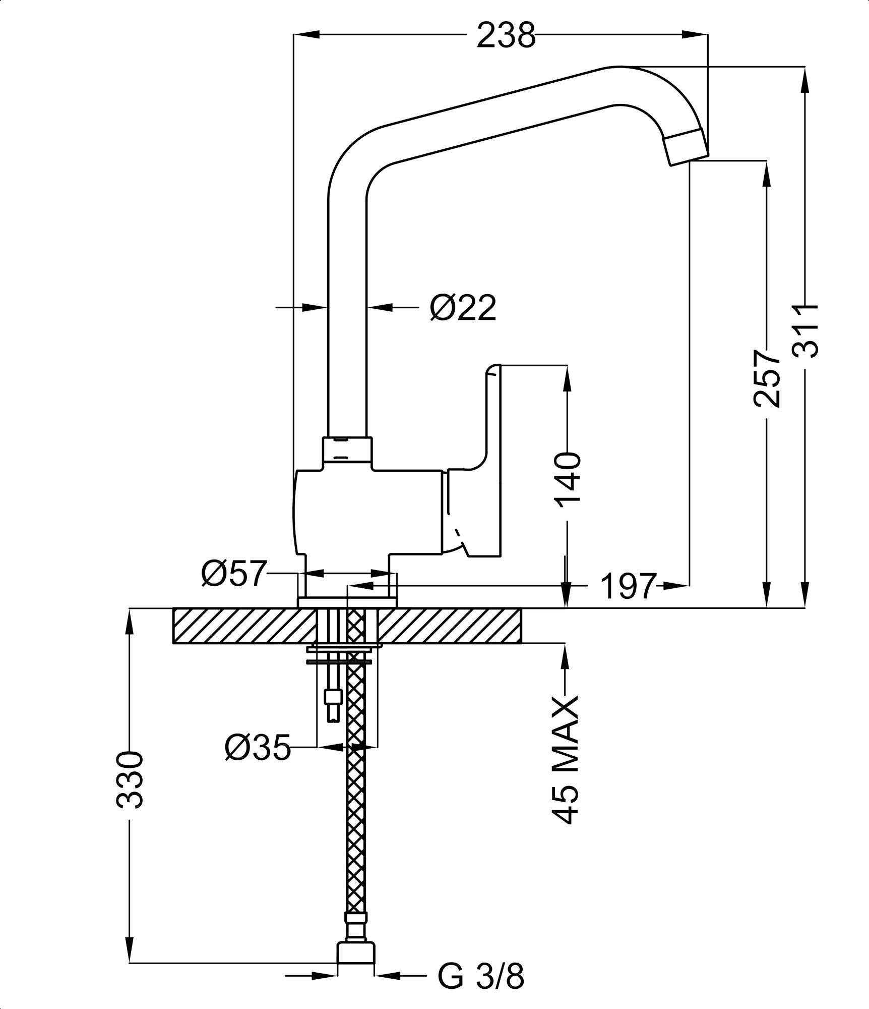 Rubinetto Cucina Miscelatore Monocomando Apell APL12914CR Cromato