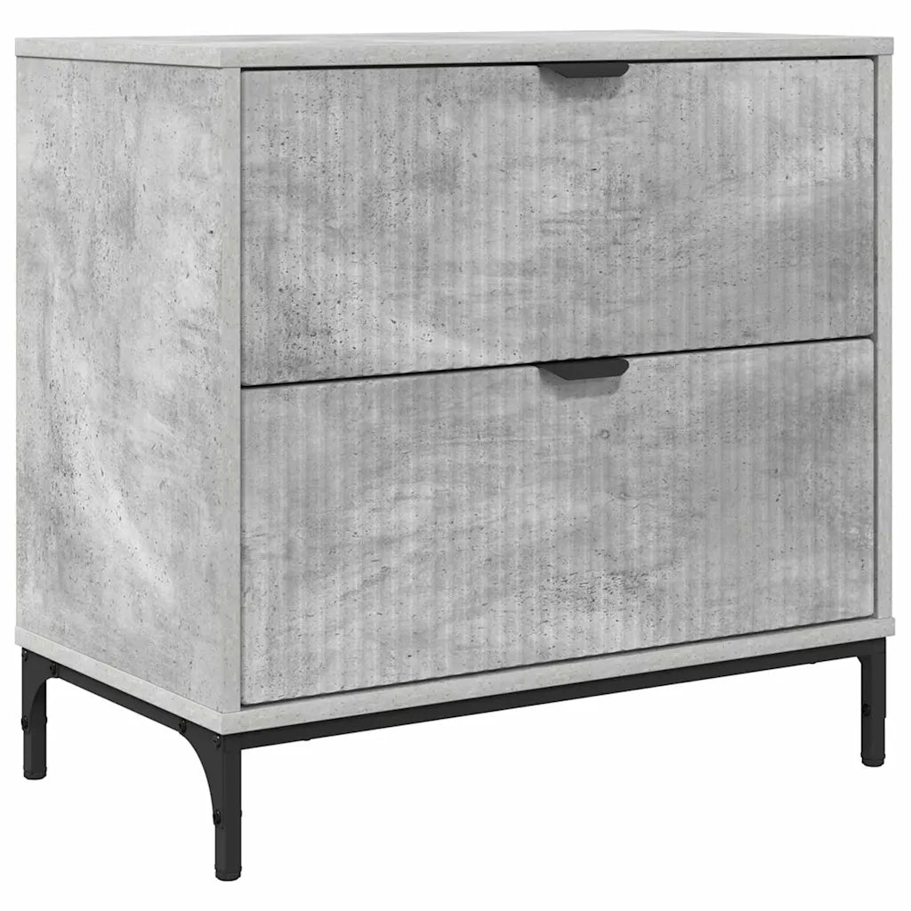 Comodino Grigio cemento 63.5 x 36 x 61 cm Legno multistrato