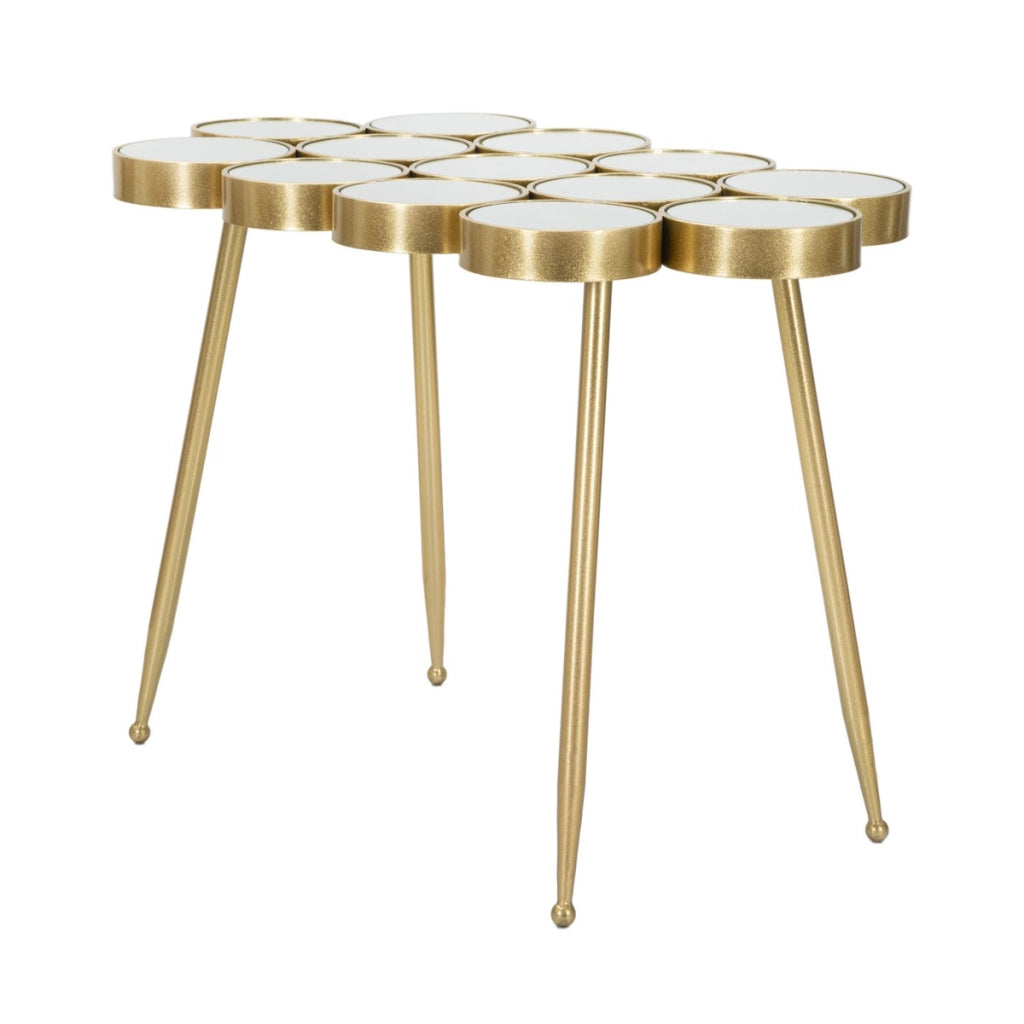 Tavolo Consolle VKH623, Oro, Metallo, 100x55x70 cm
