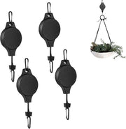 Hanger per piante e vasi pendenti con chiodo retrattile - set da 4 - nero