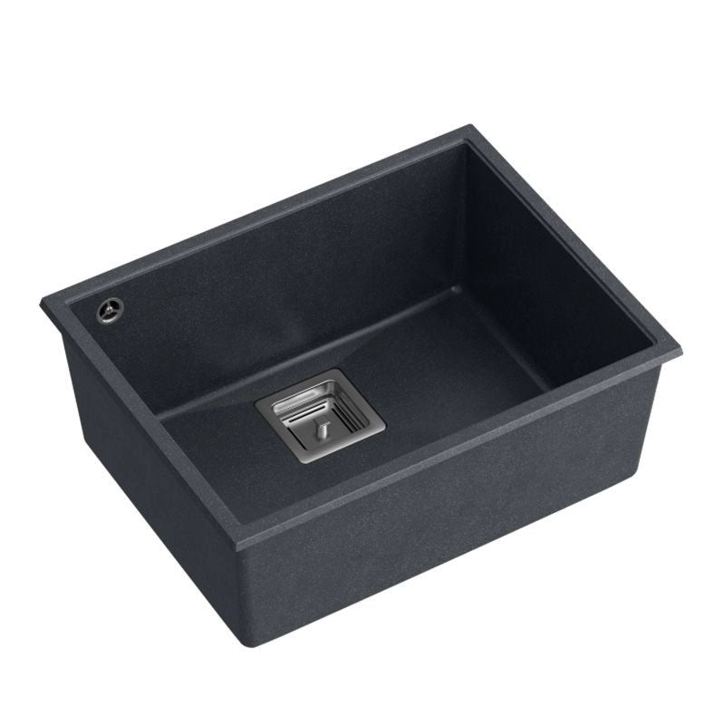 Lavello In Granito David 50 Black Metallic Tappo oro