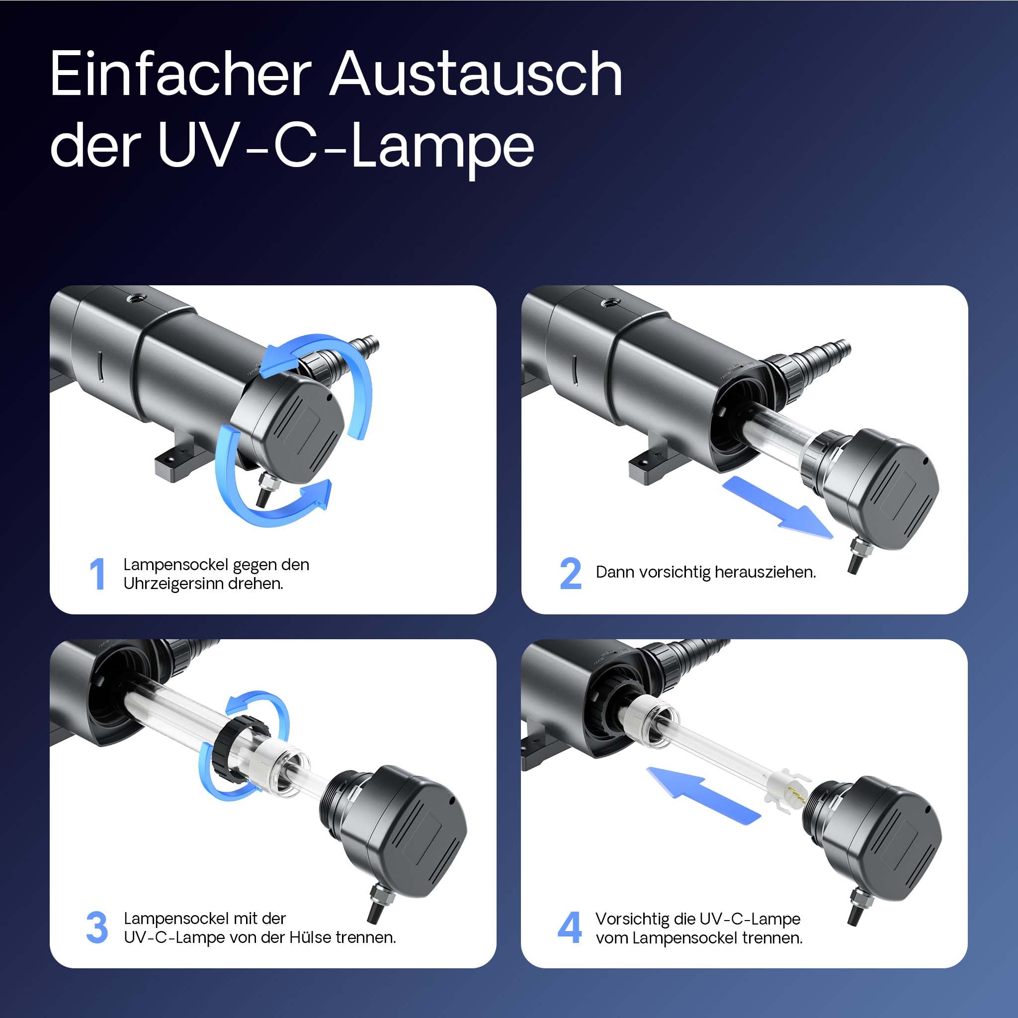 CUV-224 Chiarificatore acqua per laghetti Filtro luminoso 24W