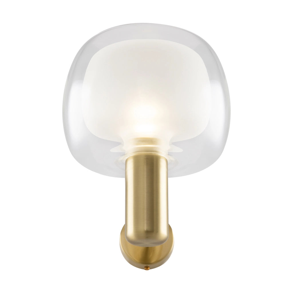Applique Contemporanea Vision Alluminio Oro 1 Luce Diffusore Vetro Trasp