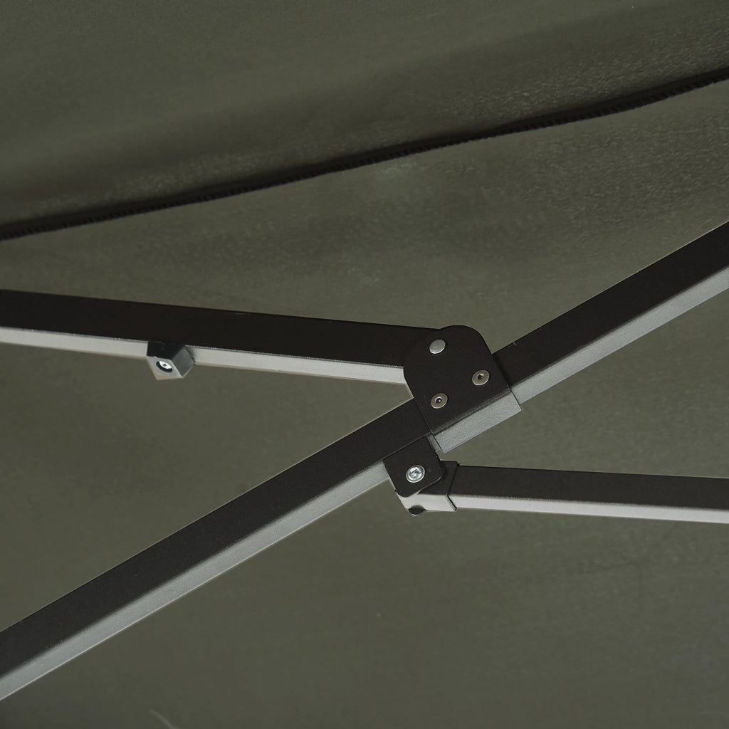 Ombrello doppio parasole ovale 460 x 270 x 240 cm con manovella colore grigio per giardino e patio