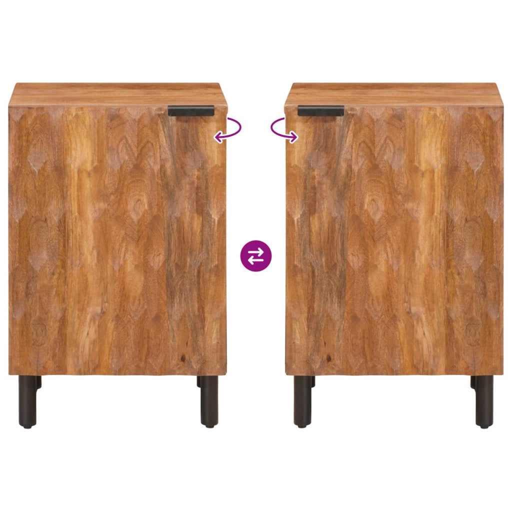 Mobiletto da bagno compatto rettangolare con pratico ripiano portaoggetti 38 x 33 x 58 cm legno marrone 02_0057780
