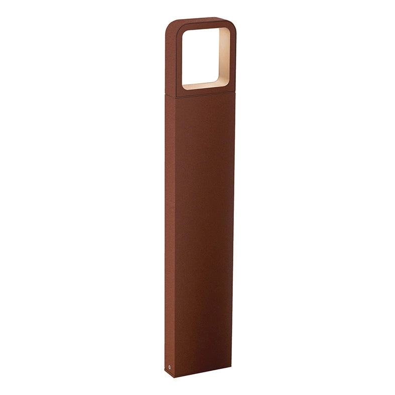PITT Bollard LED 7W per Giardino, Lampione da terra in Alluminio IP65, 3000K Corten - Rossini Illuminazione