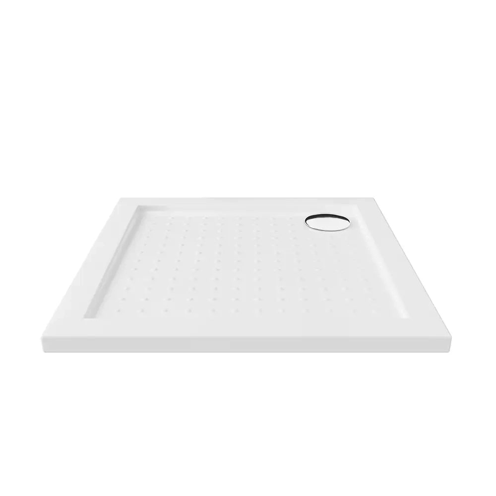 Piatto doccia 80x80 in acrilico bianco lucido design antiscivolo | Tikos