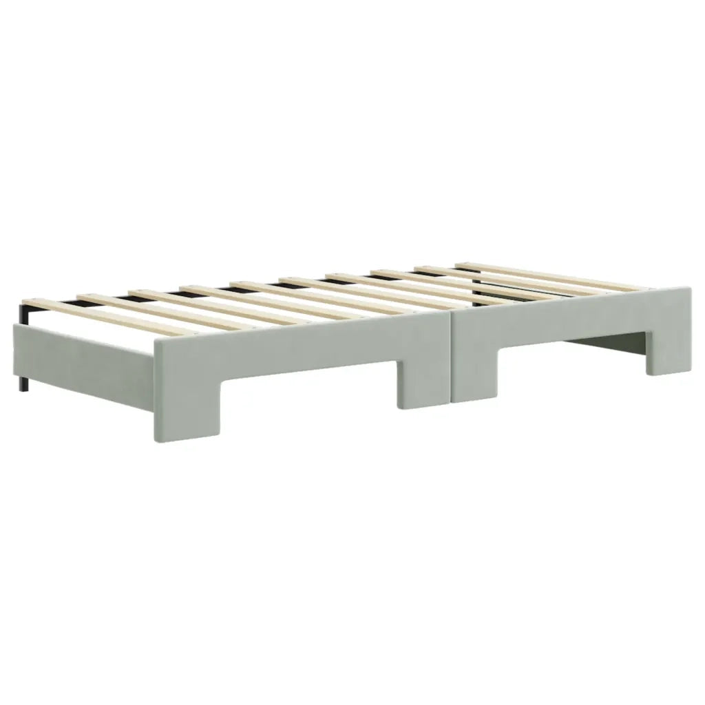 Divano Letto con Letto Estraibile-Sofa Letto-Daybed Grigio Chiaro 90x190 Velluto 577493