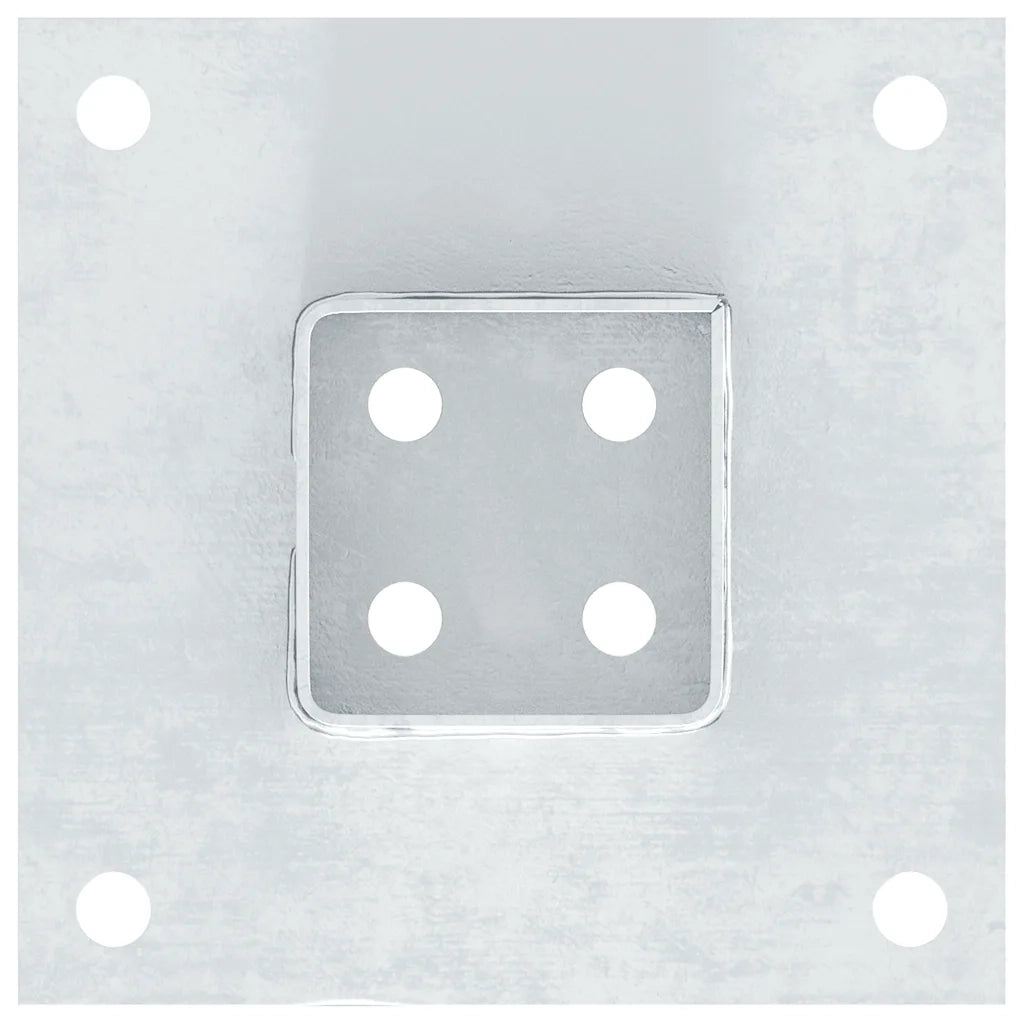 vidaXL Basi per Pali Quadrate 12 pz Argento 71x71 mm Acciaio Zincato