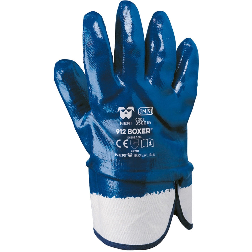 Trade Shop - Guanti Da Lavoro In Tessuto Jersey Di Cotone Impregnato In Nbr X Edilizia Boxer -    10"