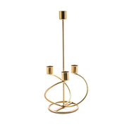 PORTACANDELA ORO IN METALLO PER CANDELA STELO 4 FUOCHI 13X13X31H CM DI MERCURY