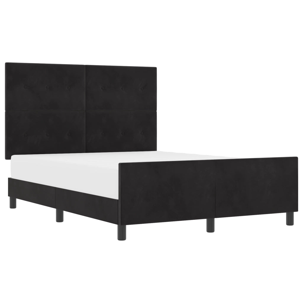 Struttura del letto in velluto nero  160x200 cm
