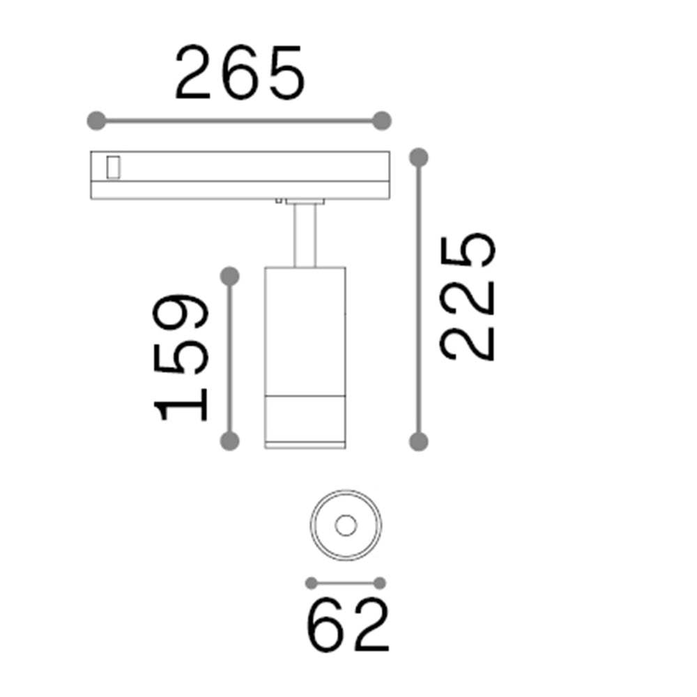Proiettore Cilindrico Eos Alluminio-Plastiche Nero Led 15W 3000K 1-10V