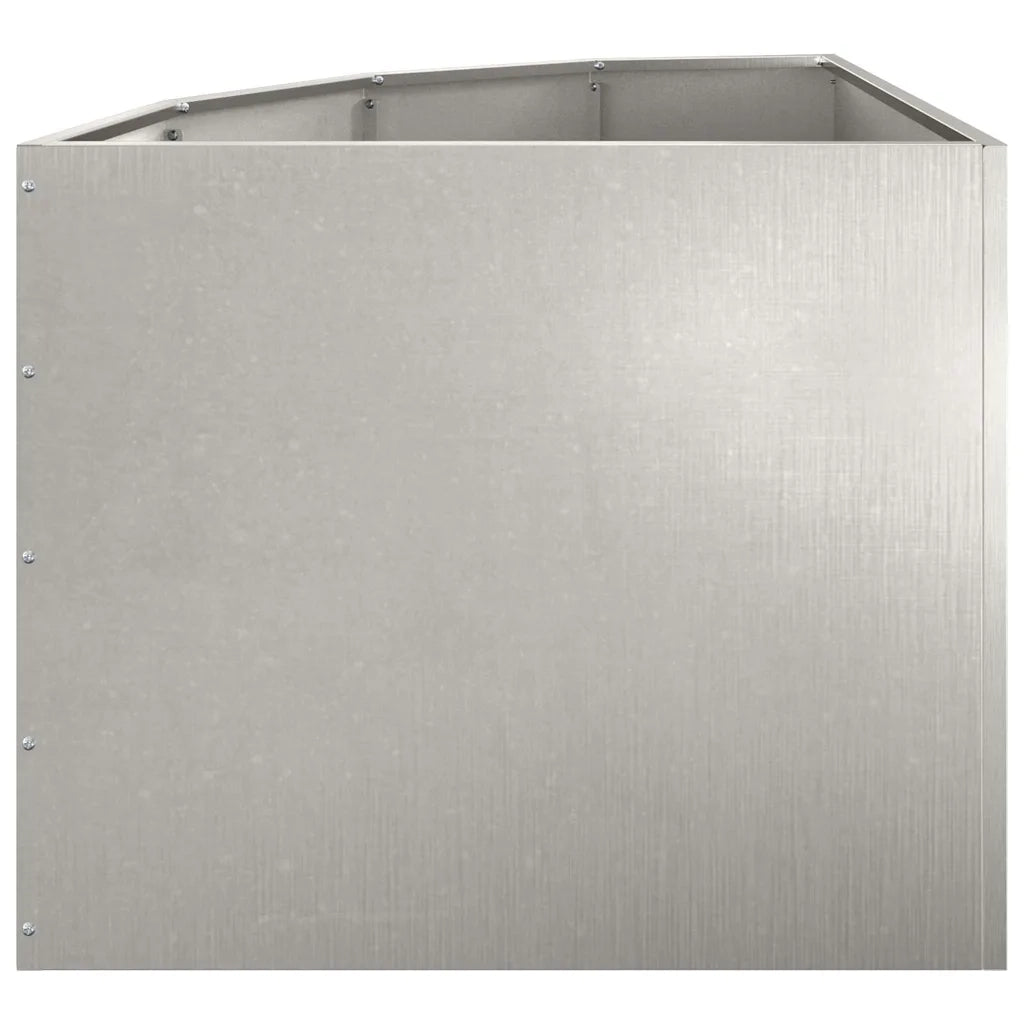 Vaso d'angolo-Fioriera-Contenitore per Piante Argento 60 x 60 x 50 cm Acciaio inossidabile