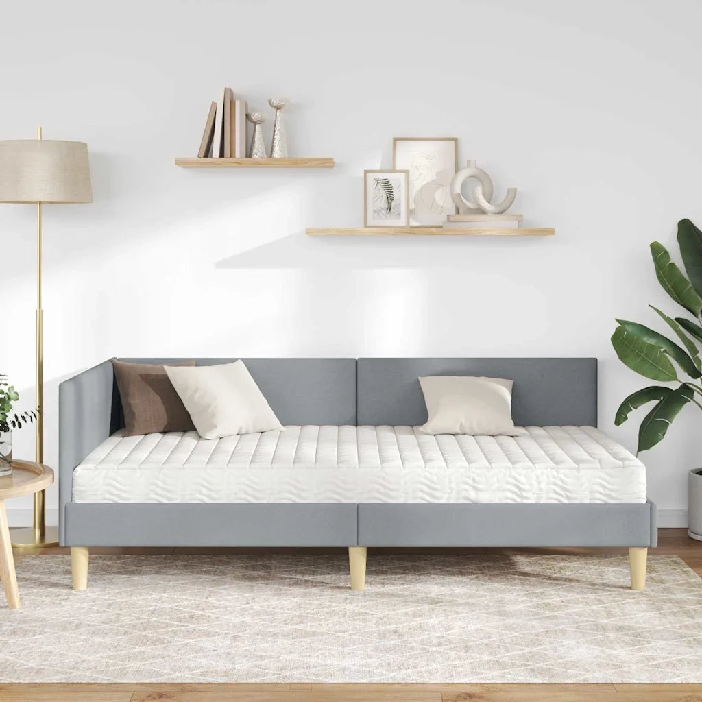 Struttura Letto Angolare con Materasso 2 pz-Giroletto con materasso Grigio chiaro 924453