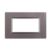 Placca In Vetro Serie Space 4P Colore Silver Compatibile Con Bticino Living Light