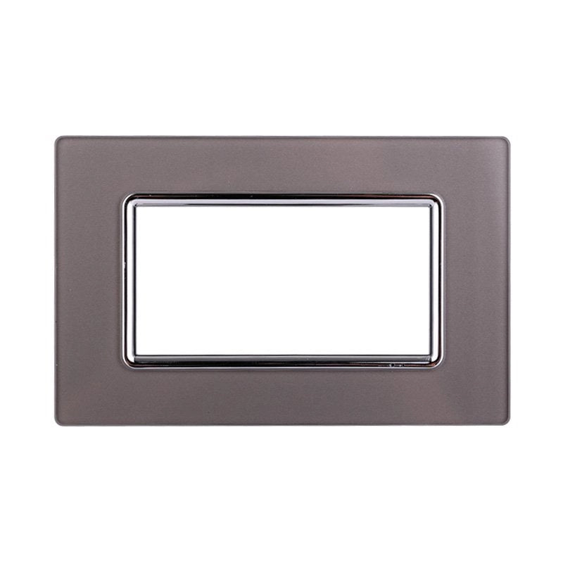 Placca In Vetro Serie Space 4P Colore Silver Compatibile Con Bticino Living Light