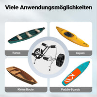 Carrello per trasporto kayak richiudibile In alluminio Ruote in PU Cinghia in nylon incl. Max 68 kg