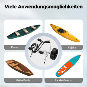 Carrello per trasporto kayak richiudibile In alluminio Ruote in PU Cinghia in nylon incl. Max 68 kg