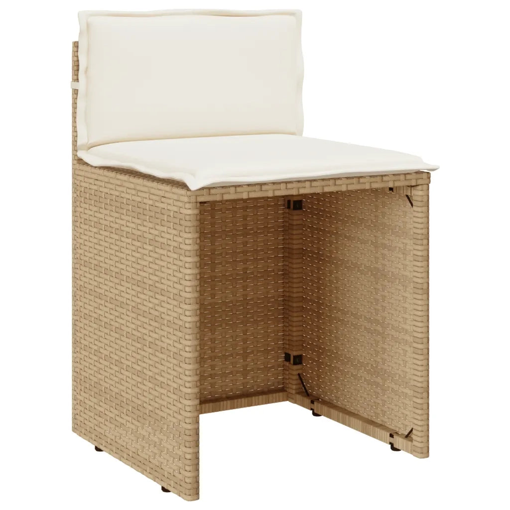 Set da Bistr¨° 3 pz | Set Salotto da Giardino con Cuscini Beige in Polyrattan